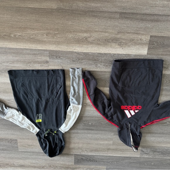 adidas Black & Gray Kids Hoodies Duo with Red & Neon Accents - Picture 2 of 5